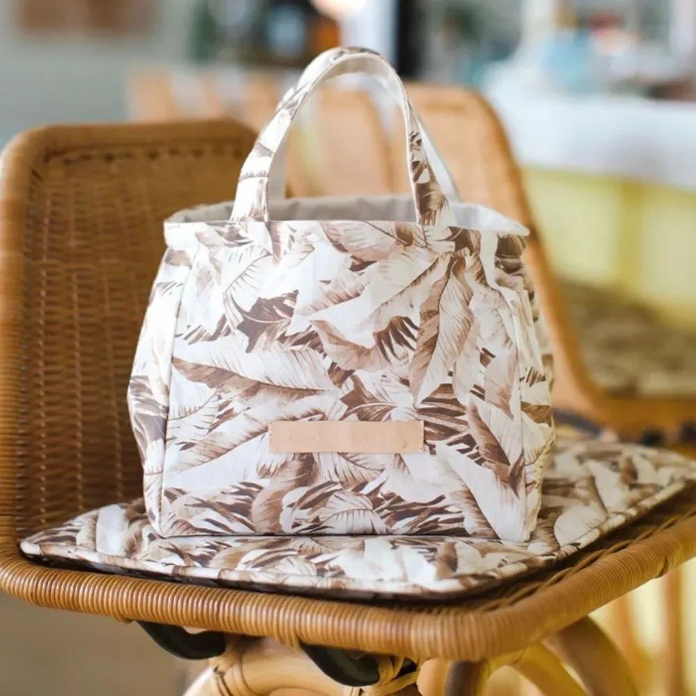 Sissy Lights mini palm tote Mocha Palm